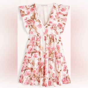Abercrombie and Fitch-Flutter sleeve tiered mini dress